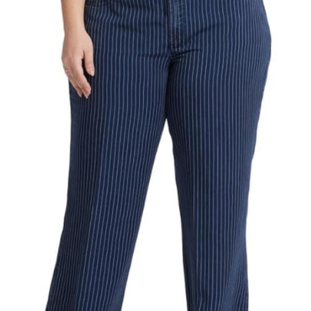 NYDJ Dark Blue Pinstripe Trousers